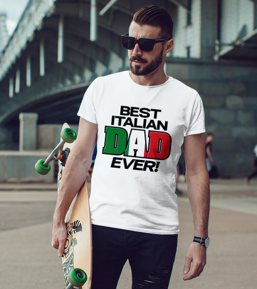 Best Italian Dad Ever Fathers Day Dad Italy Flag Colors T-Shirt