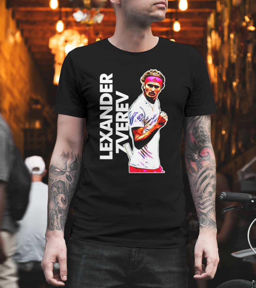 Alexander Zverev Tennis Player Vibrant Action Image T-Shirt