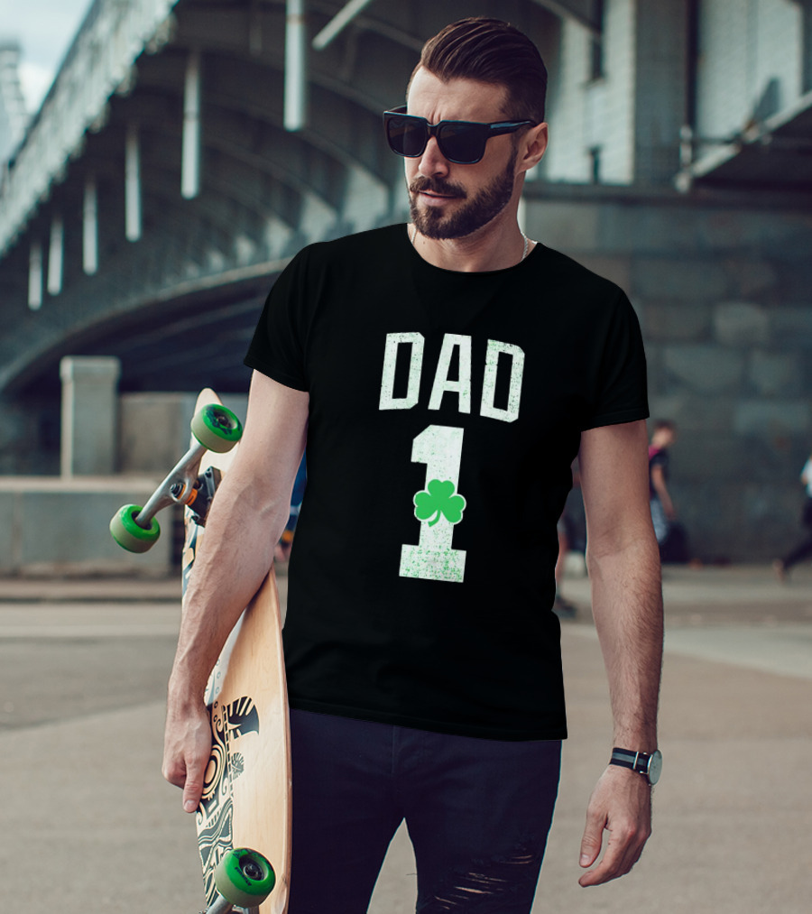 1 Dad Irish Shamrock T-Shirt