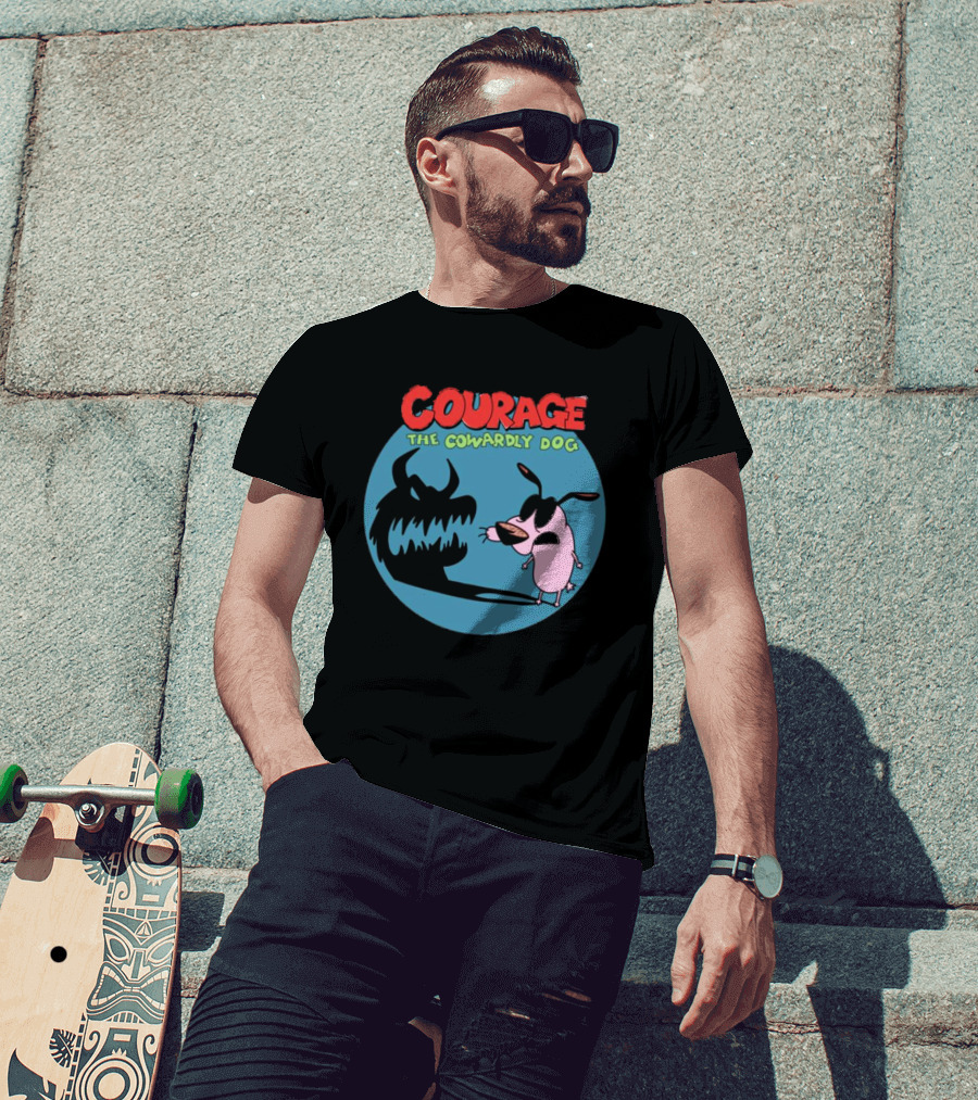 Courage The Cowardly Dog Shadow Monster Confrontation T-Shirt