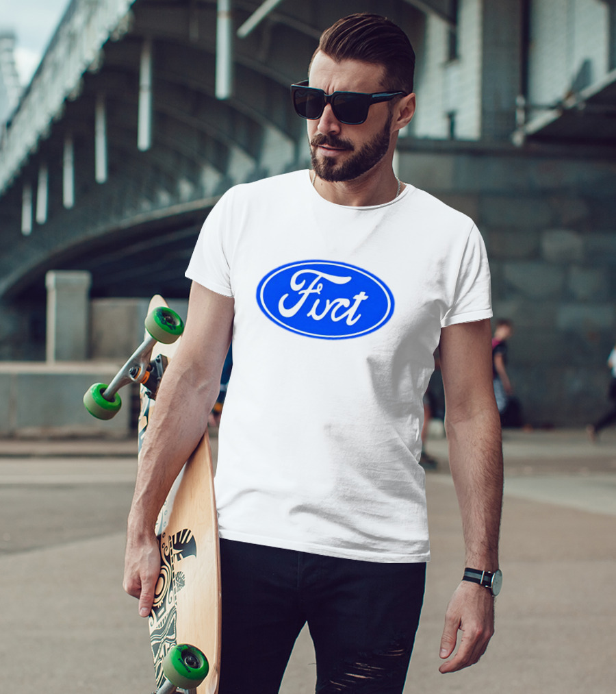 Fuct Funny Ford Logo Parody Oval Blue T-Shirt