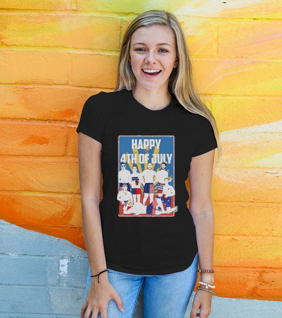 Happy 4th Of July USA Football Players T-Shirt