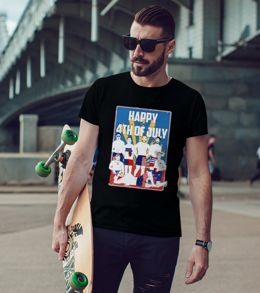 Happy 4th Of July USA Football Players T-Shirt