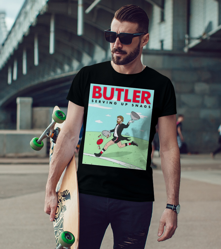 BUTLER SERVING UP SNAGS AFL FOOTBALL TUXEDO T-Shirt