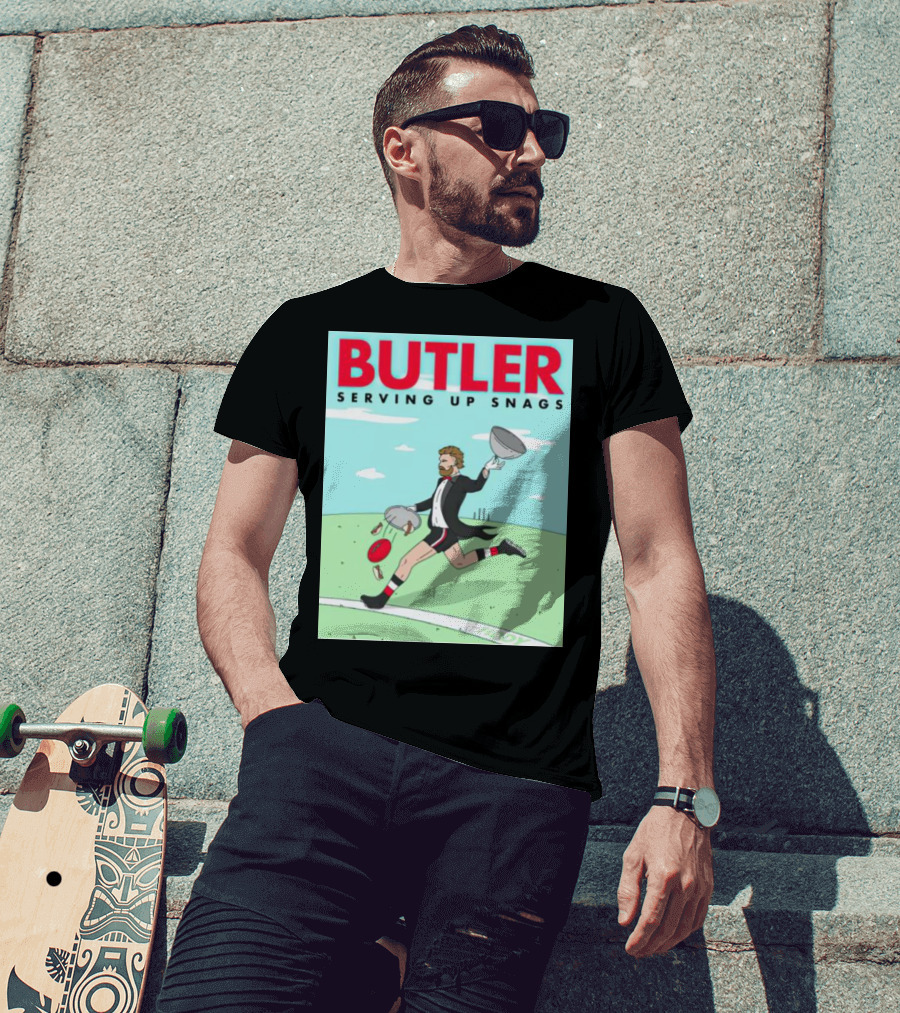 BUTLER SERVING UP SNAGS AFL FOOTBALL TUXEDO T-Shirt
