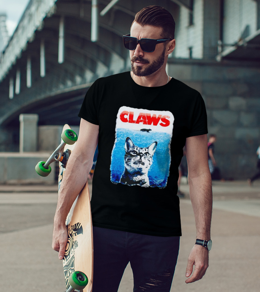 Claws Parody Cat With Fish Underwater T-Shirt
