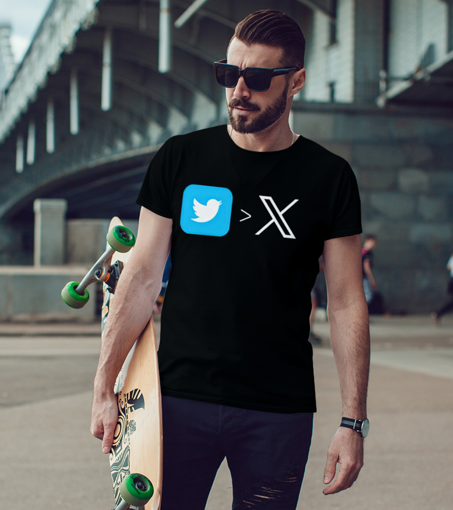 Twitter Bird Greater Than X Transition T-Shirt