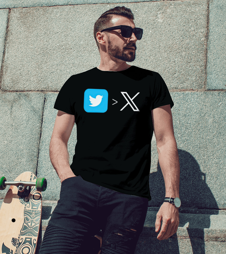 Twitter Bird Greater Than X Transition T-Shirt
