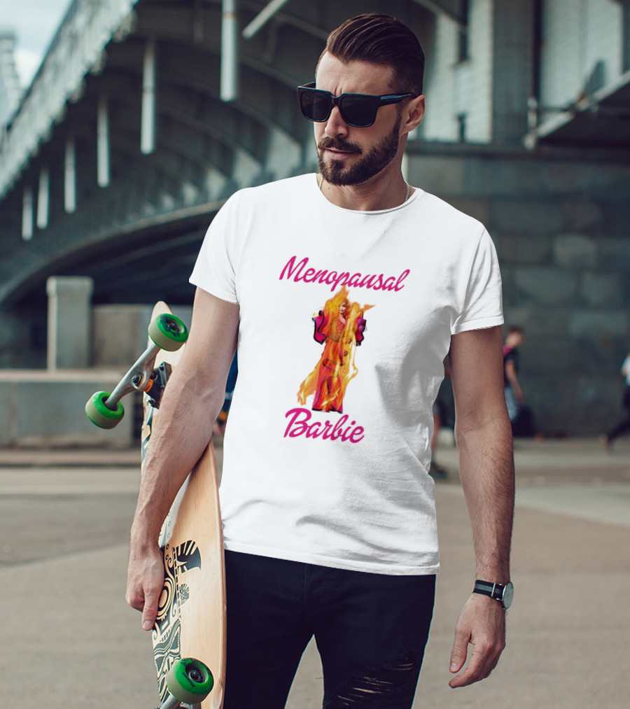 Menopausal Barbie On Fire In Vibrant Colors T-Shirt