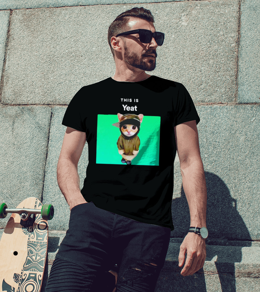 This Is Yeat Cute Cat In Hoodie And Cap T-Shirt