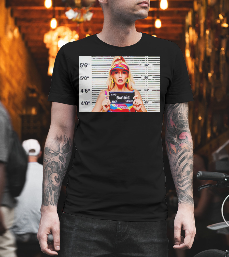 LAPD Barbie Mugshot Colorful T-Shirt