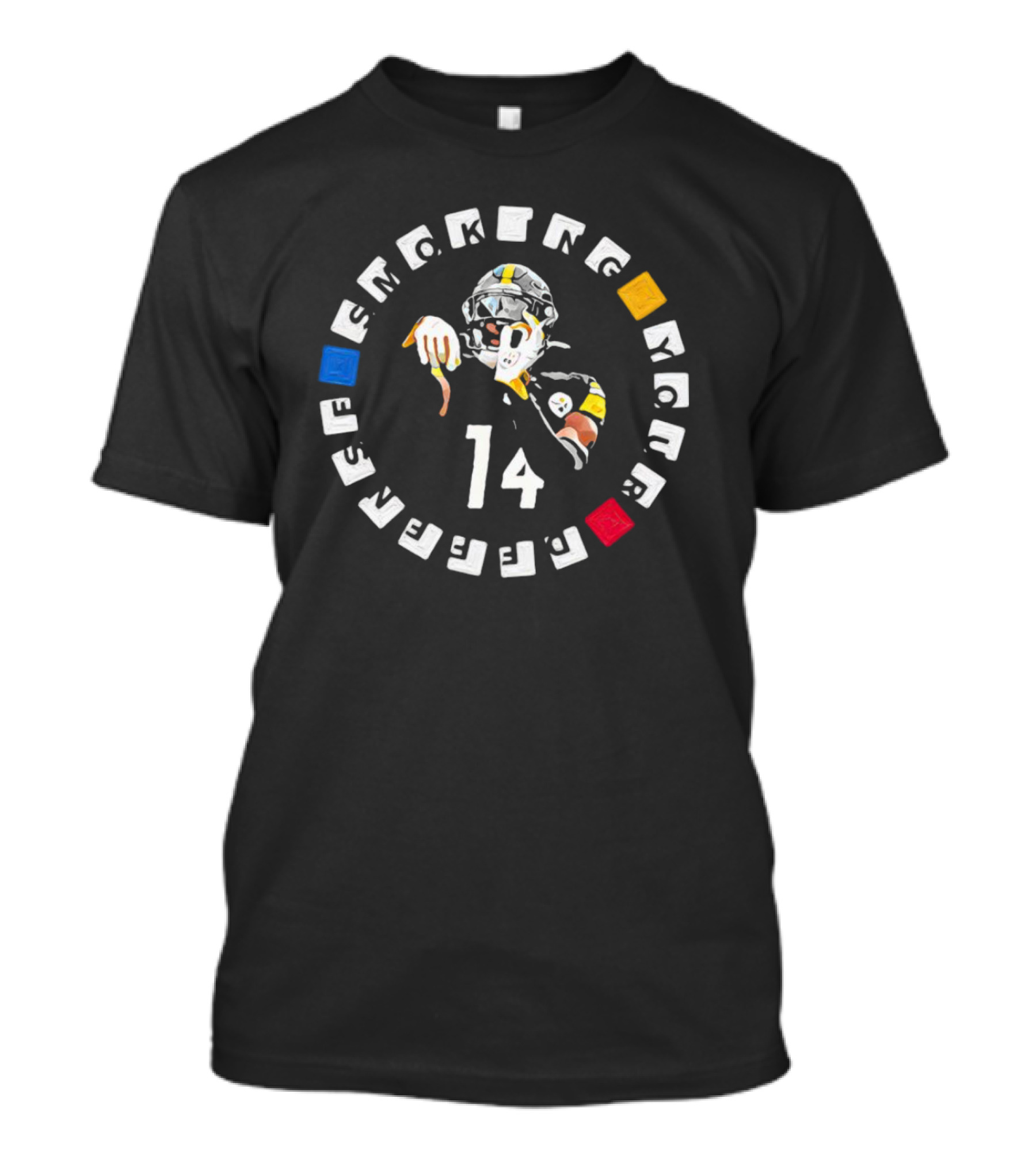 Steelers George Pickens Smoking Your Defense Number 14 Football T-Shirt
