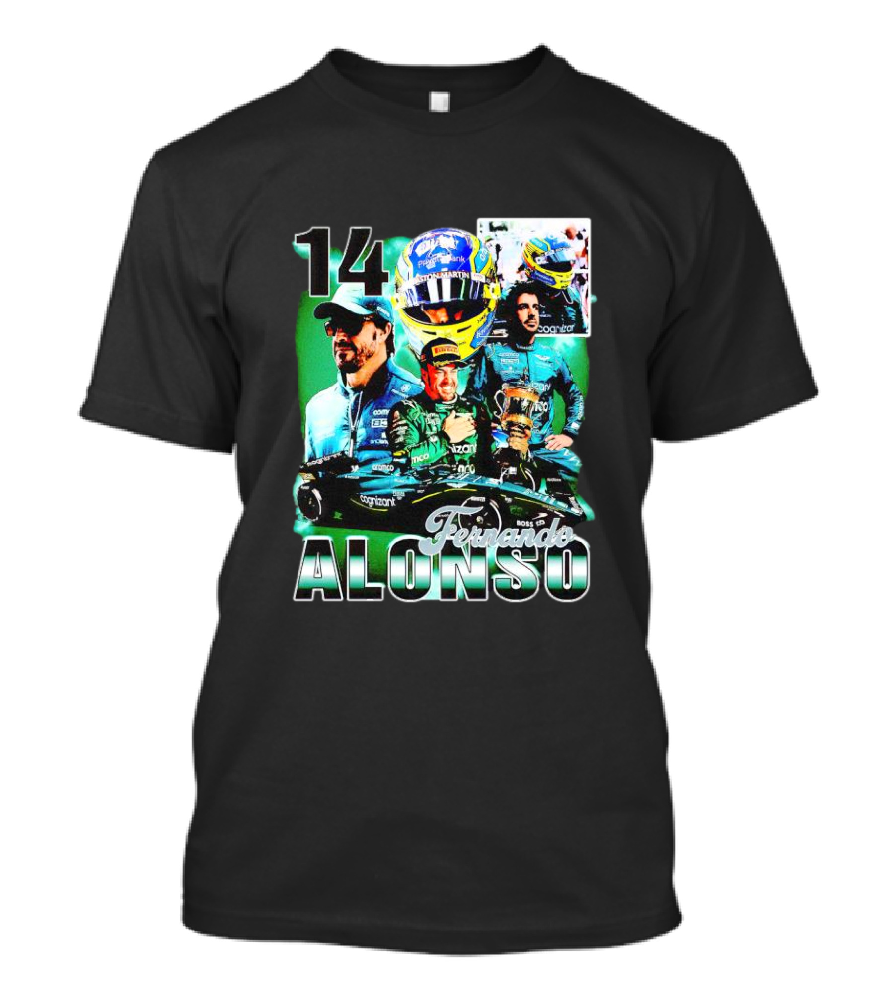 14 Fernando Alonso Racing Collage Formula One Driver T-Shirt