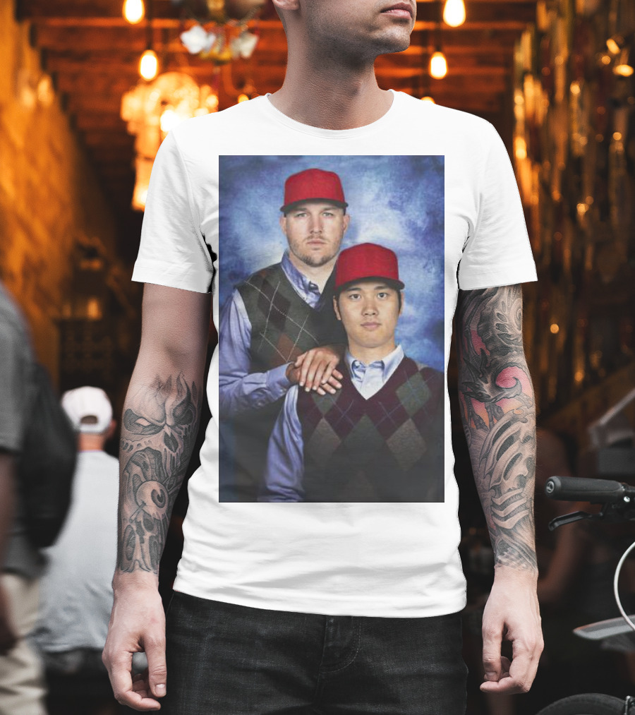 Los Angeles Angels Shohei Ohtani and Mike Trout Baseball Step Brothers Movie T-Shirt
