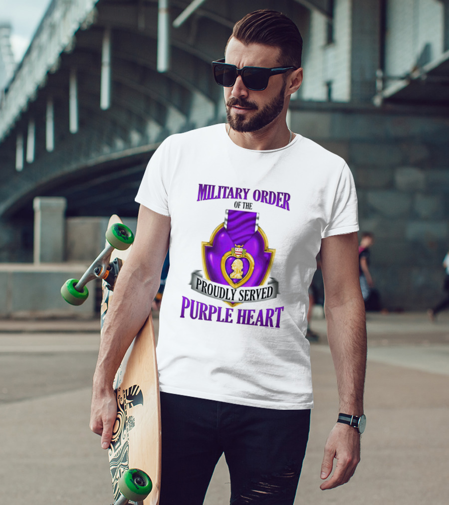 Military Order Of The Proudly Served Purple Heart Honor Emblem T-Shirt