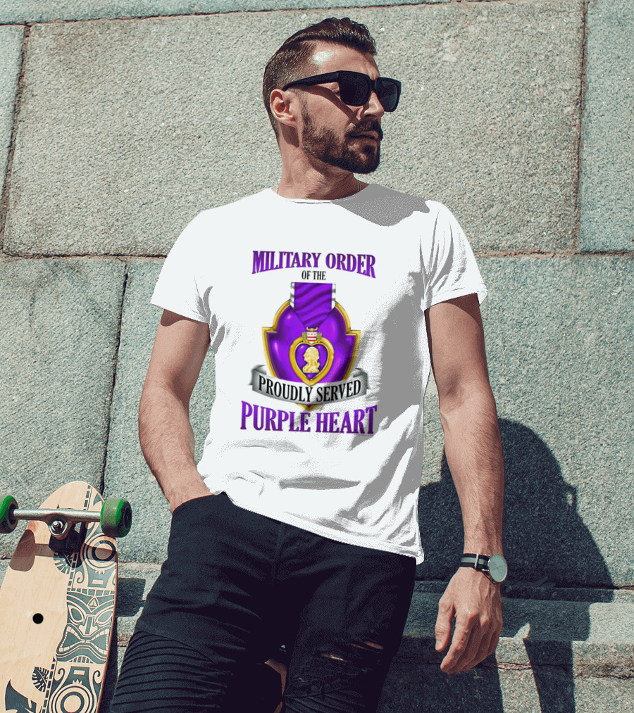 Military Order Of The Proudly Served Purple Heart Honor Emblem T-Shirt