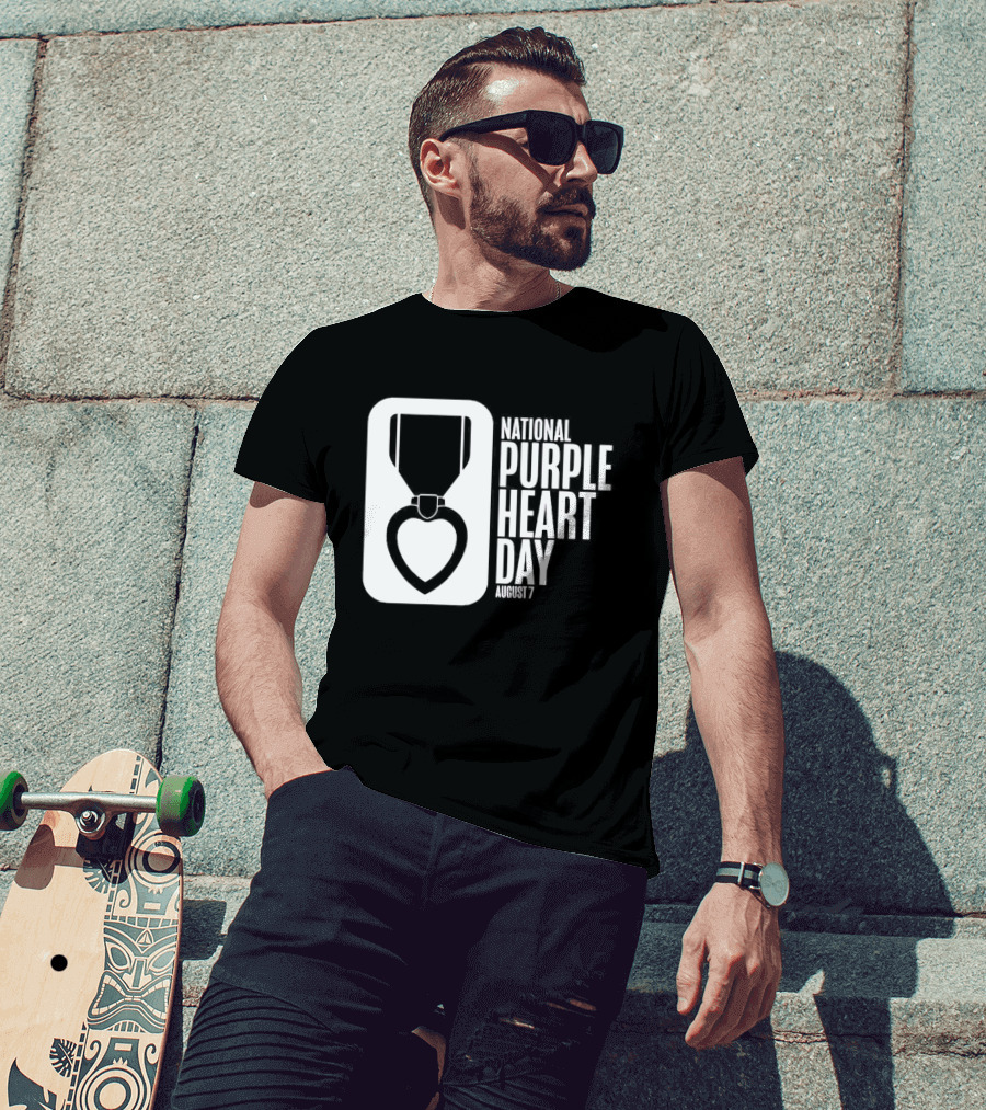National Purple Heart Day August 7 Iconic Medal T-Shirt