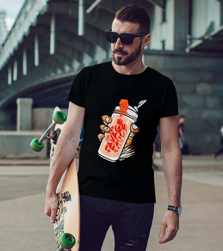 Iron Savages Consume Fiery Savage Sauce Bottle T-Shirt