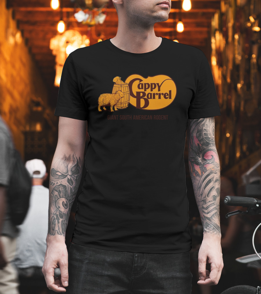 Cappy Barrel Giant South American Rodent Capybara Duo T-Shirt