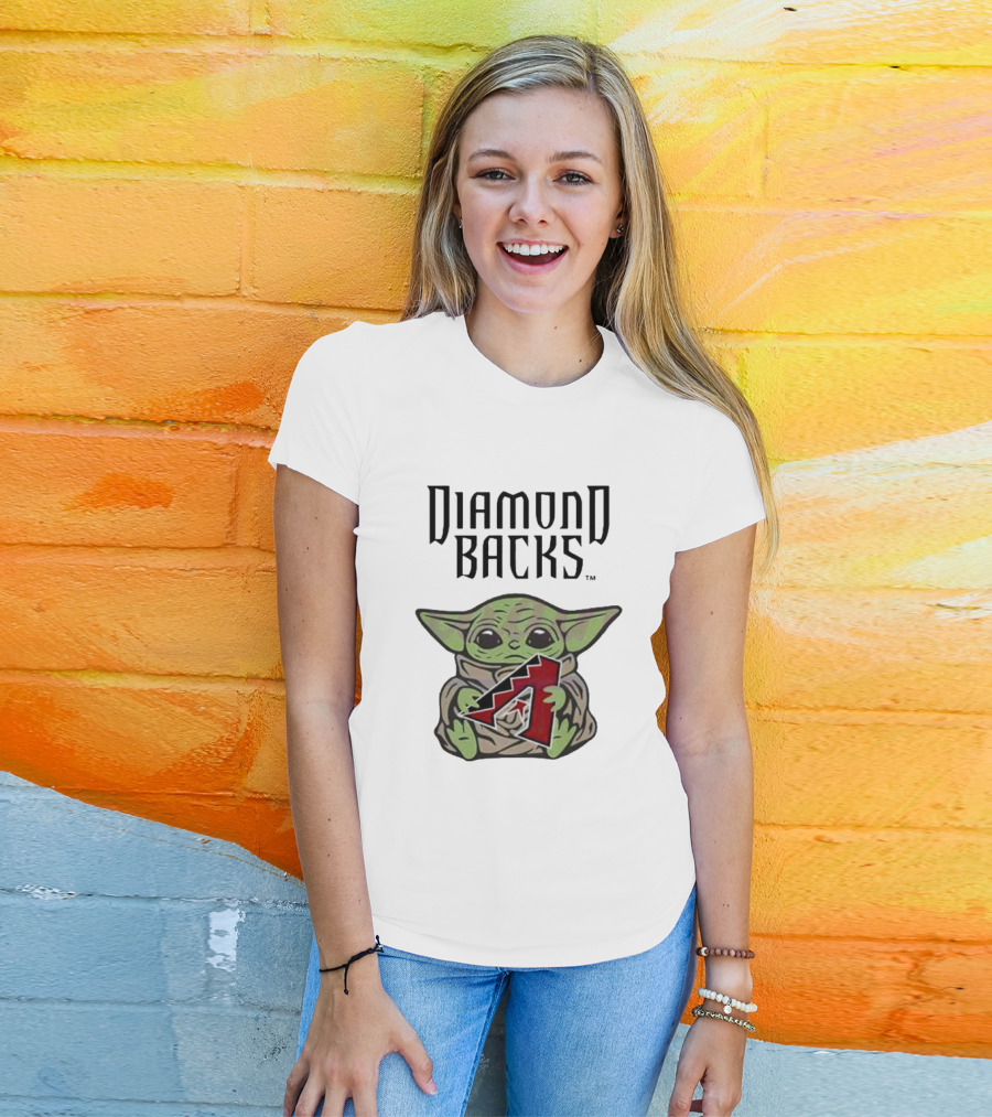 Diamondbacks Baby Yoda Hugging T-Shirt