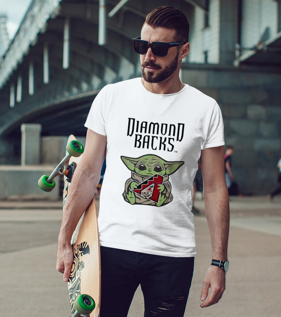 Diamondbacks Baby Yoda Hugging T-Shirt