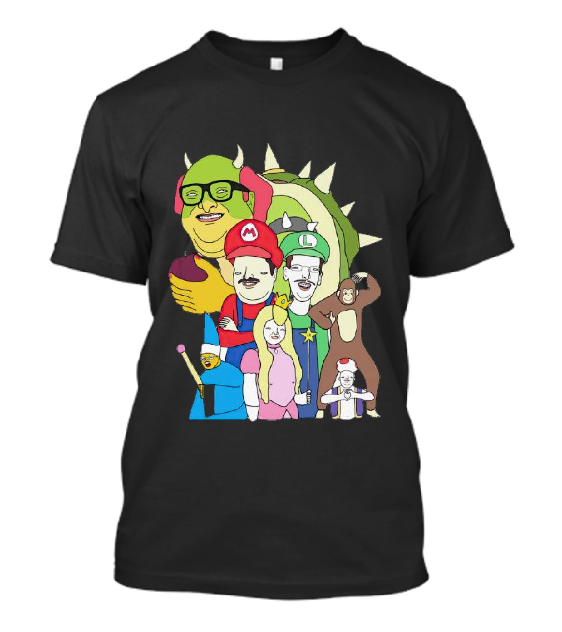 Mario Jump Brother Luigi Bowser Princess Peach Toad And Friends T-Shirt