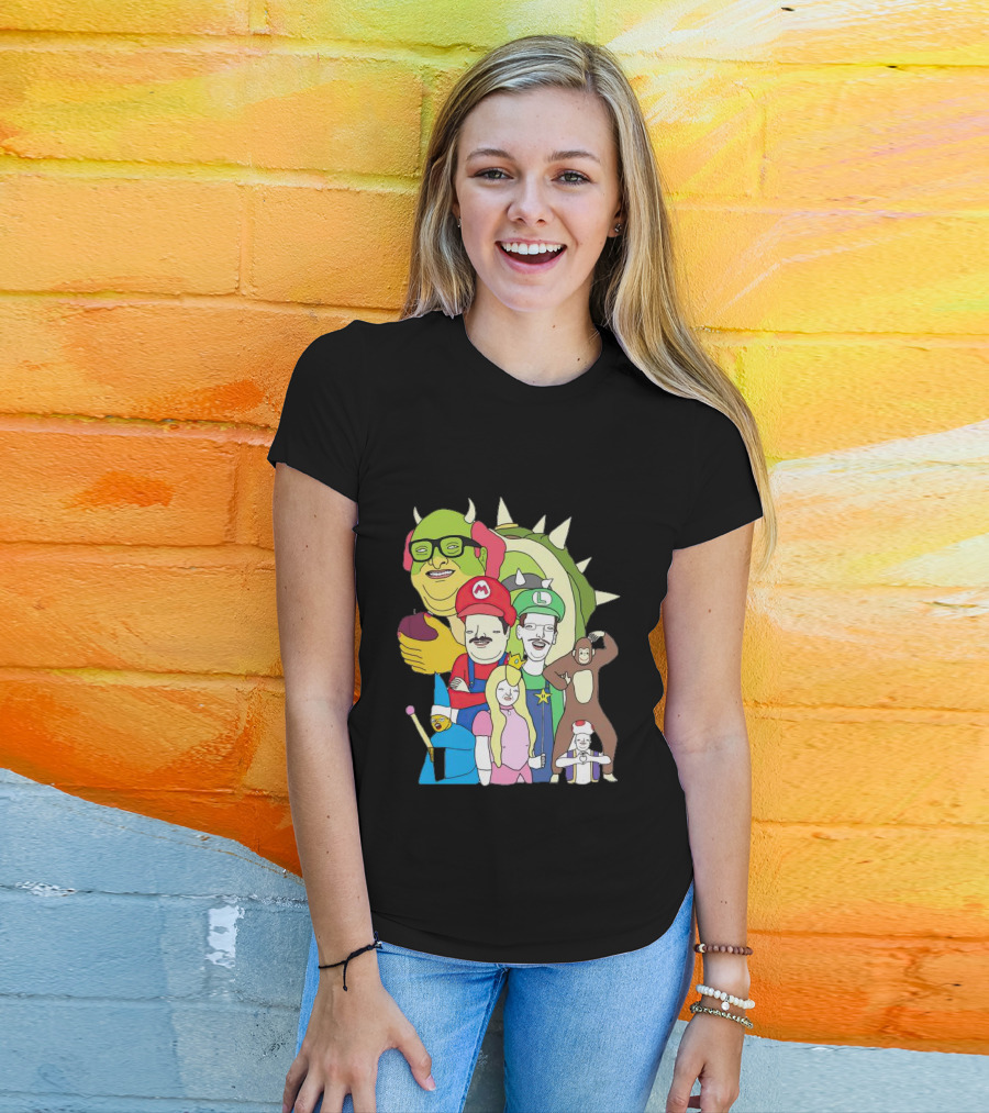 Mario Jump Brother Luigi Bowser Princess Peach Toad And Friends T-Shirt