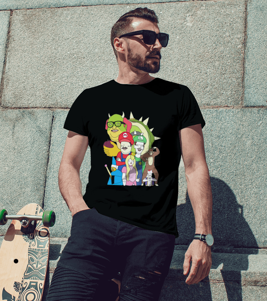 Mario Jump Brother Luigi Bowser Princess Peach Toad And Friends T-Shirt