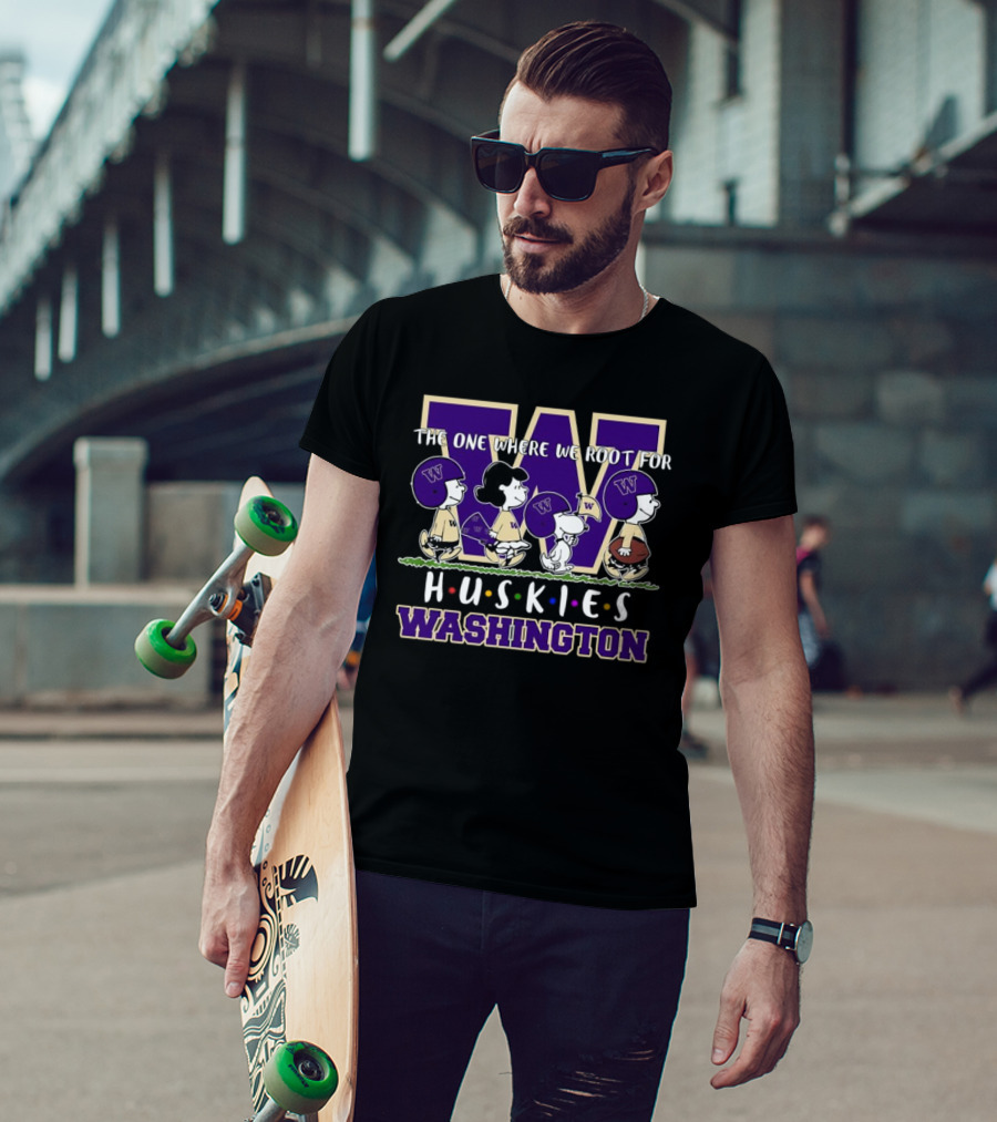 The One Where We Root For Washington Huskies Peanuts Characters T-Shirt