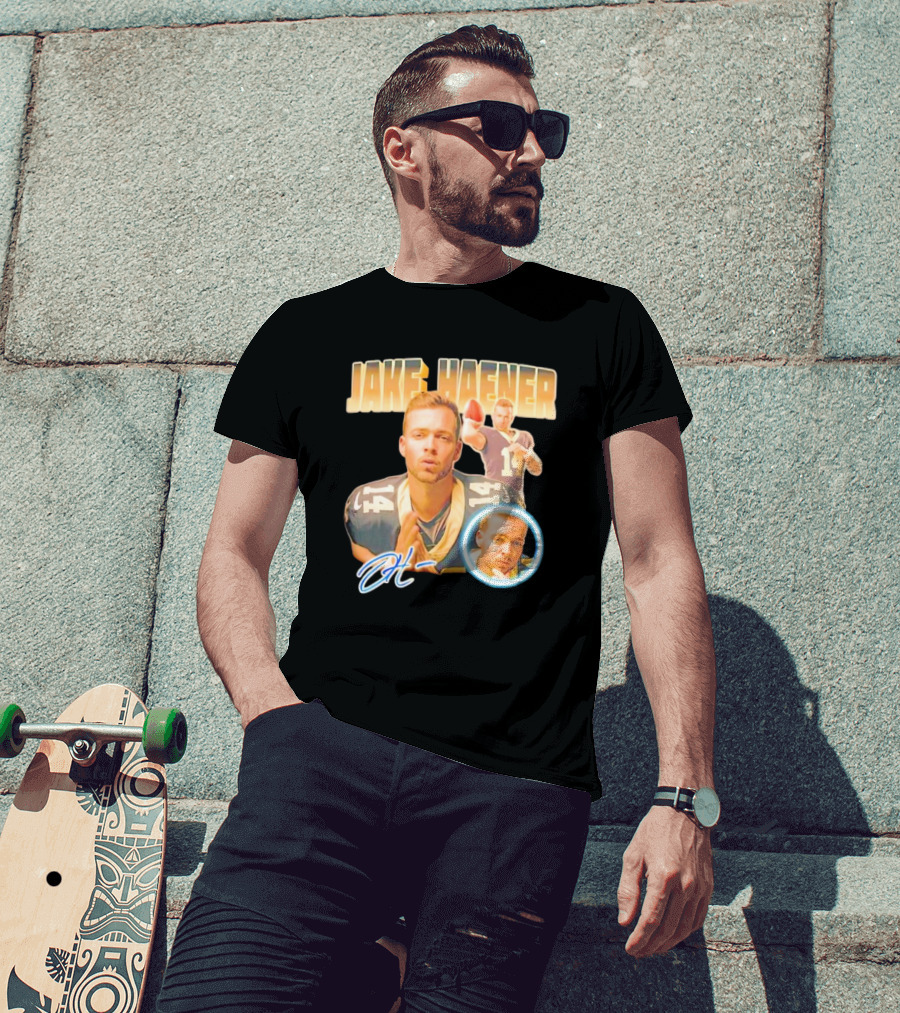 Jake Haener 14 Football Iconic Pose H- Signature T-Shirt