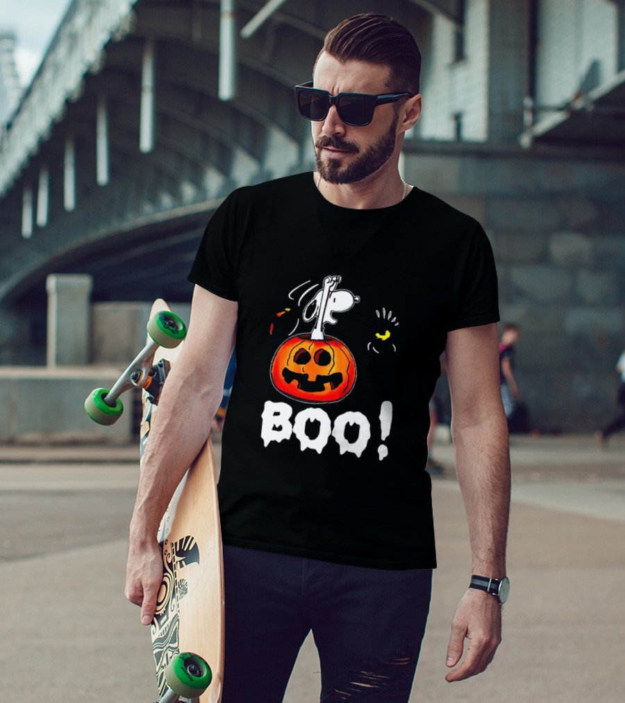 Snoopy And Jack-O'-Lantern Boo Halloween T-Shirt