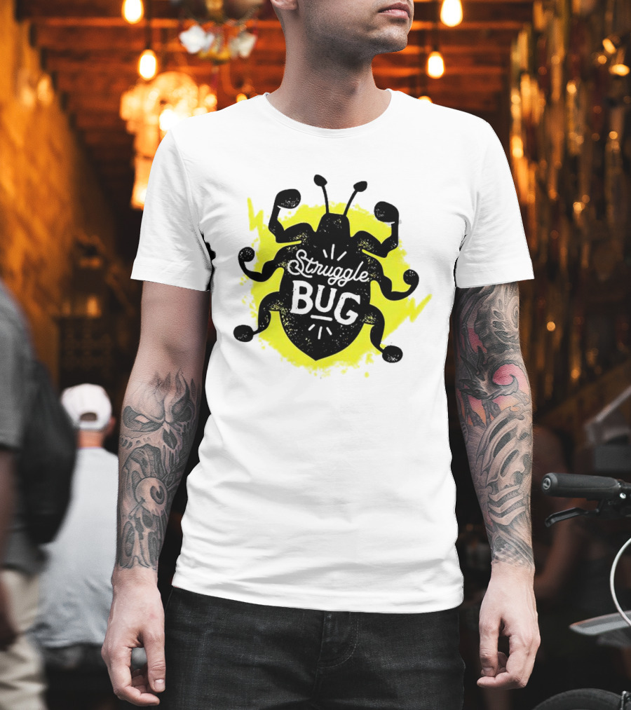 Struggle Bug Yellow Lightning Background T-Shirt