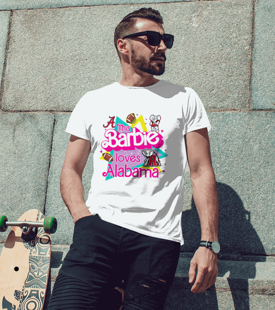 This Barbie Loves Alabama Football And Crimson Tide Fan Elephants T-Shirt