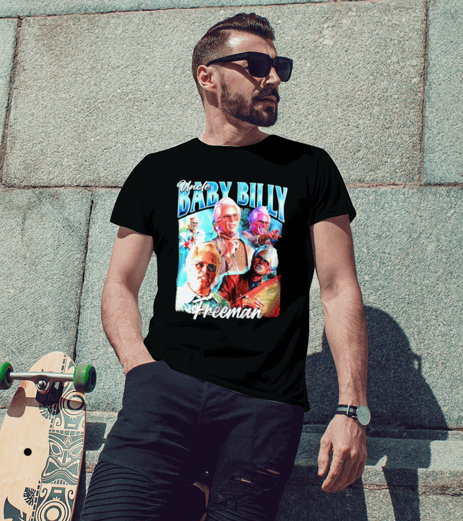Uncle Baby Billy Freeman Vintage Retro Style Multicolor Collage T-Shirt