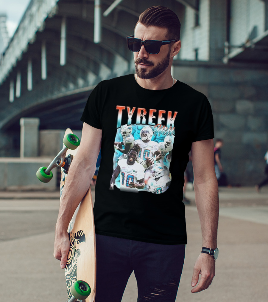 Tyreek Hill Miami Football Vintage Collage T-Shirt