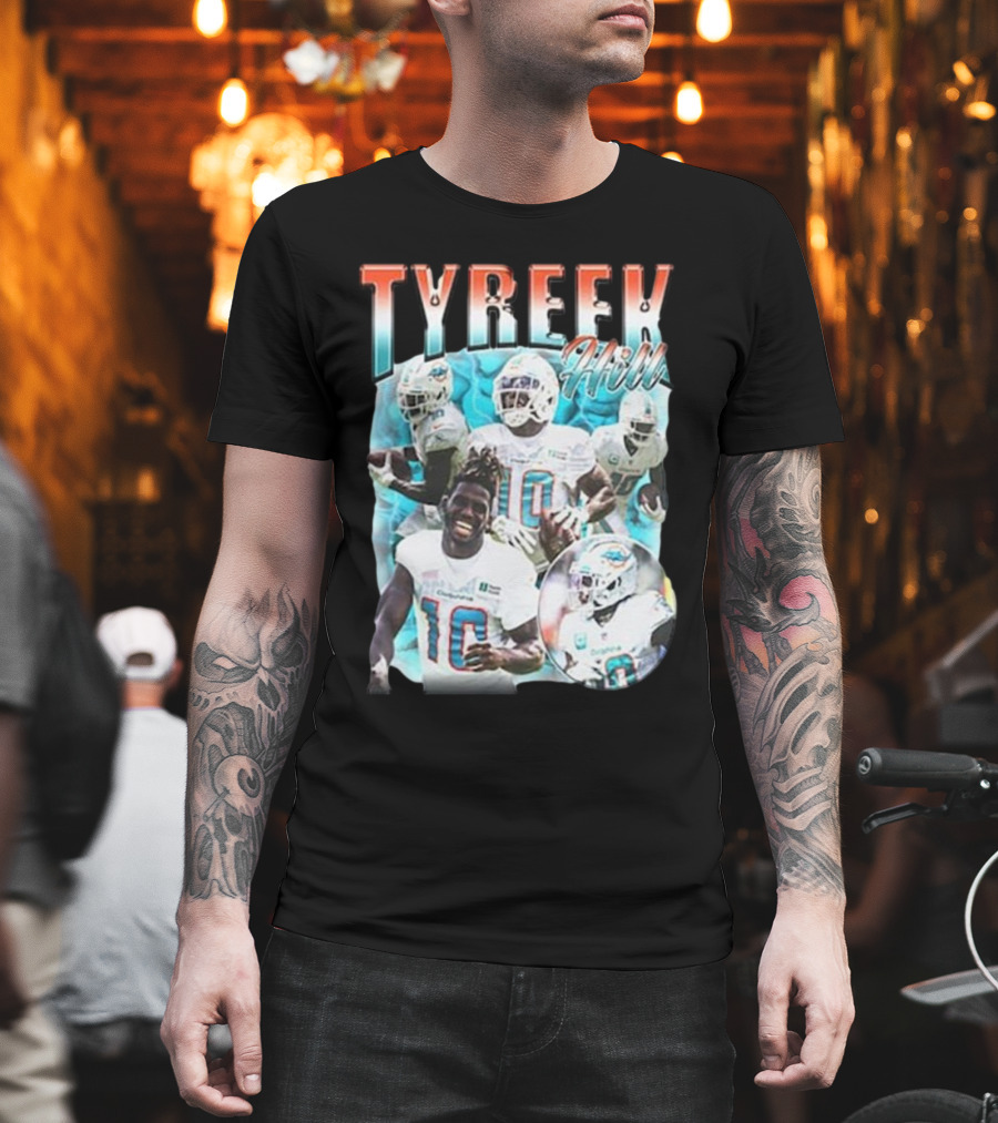 Tyreek Hill Miami Football Vintage Collage T-Shirt