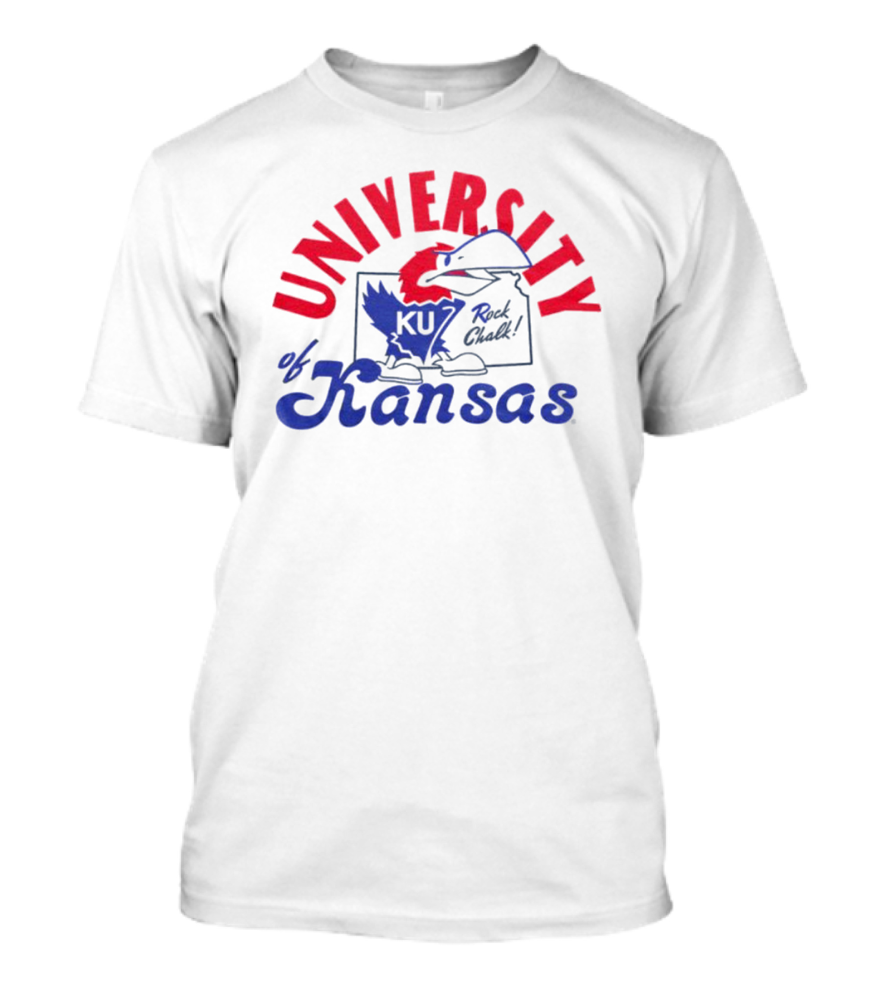 Charlie Hustle KU University Of Kansas Rock Chalk Outline T-Shirt