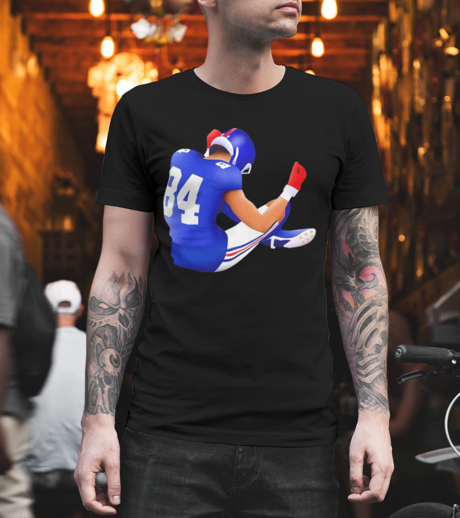 Jomboymedia Route Runner 84 Football Player Sitting T-Shirt