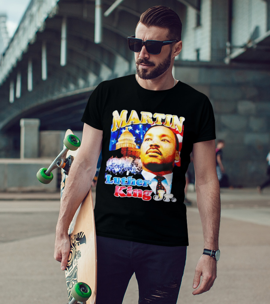 Martin Luther King Jr Vintage 90s American Flag Capitol T-Shirt