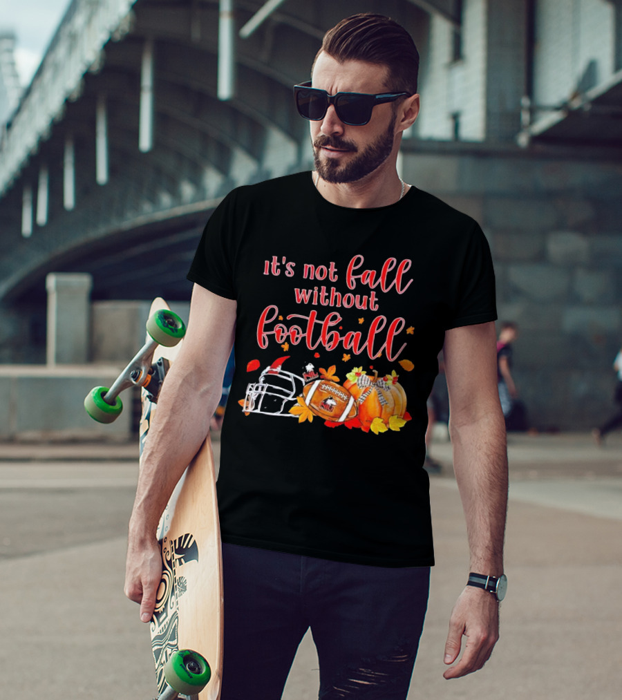 Northern Illinois Huskies It's Not Fall Without Football Helmet Pumpkin Leaves T-Shirt