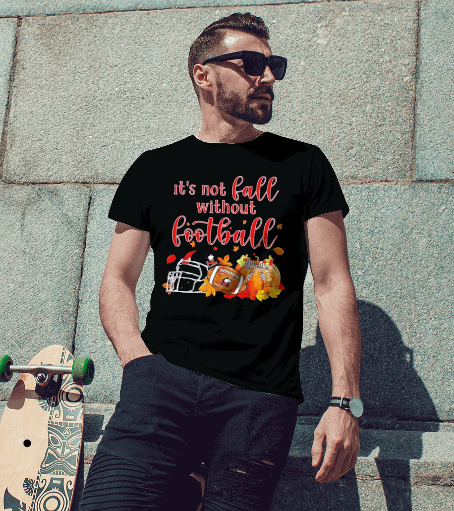 Northern Illinois Huskies It's Not Fall Without Football Helmet Pumpkin Leaves T-Shirt