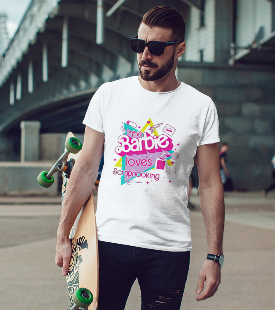 This Barbie Loves Scrapbooking Colorful Craft-Inspired T-Shirt