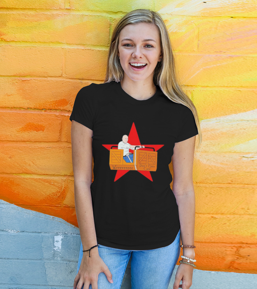 Weeeeeee Don't Even Care With Red Star Background Rollercoaster Ride T-Shirt