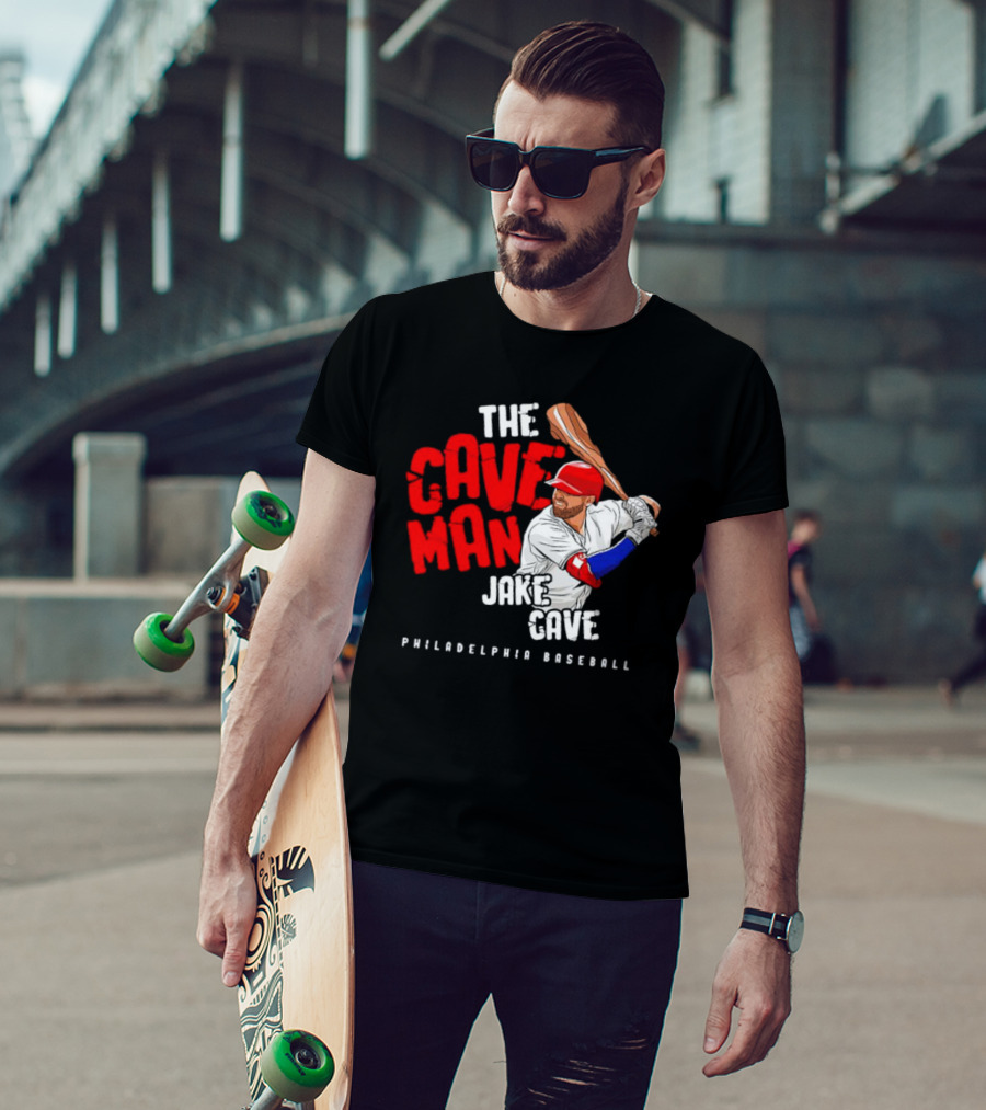 Jake Cave The Caveman Philadelphia Baseball Player T-Shirt