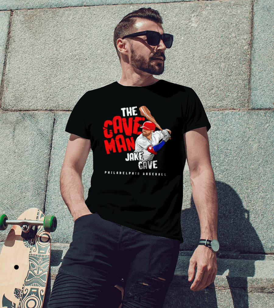 Jake Cave The Caveman Philadelphia Baseball Player T-Shirt