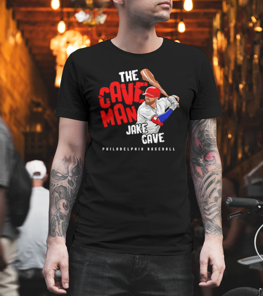 Jake Cave The Caveman Philadelphia Baseball Player T-Shirt