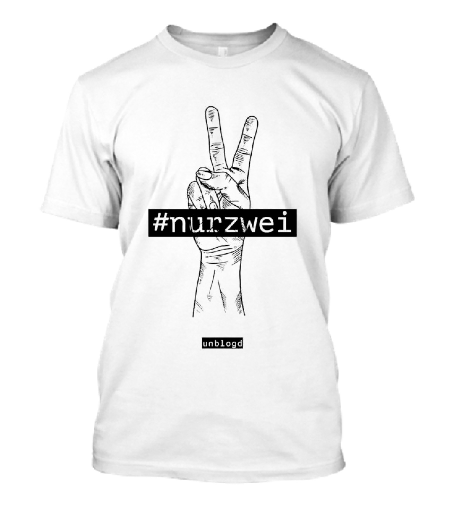 Peripetie Nurzwei #nurzwei Peace Hand Gesture Unblogd T-Shirt
