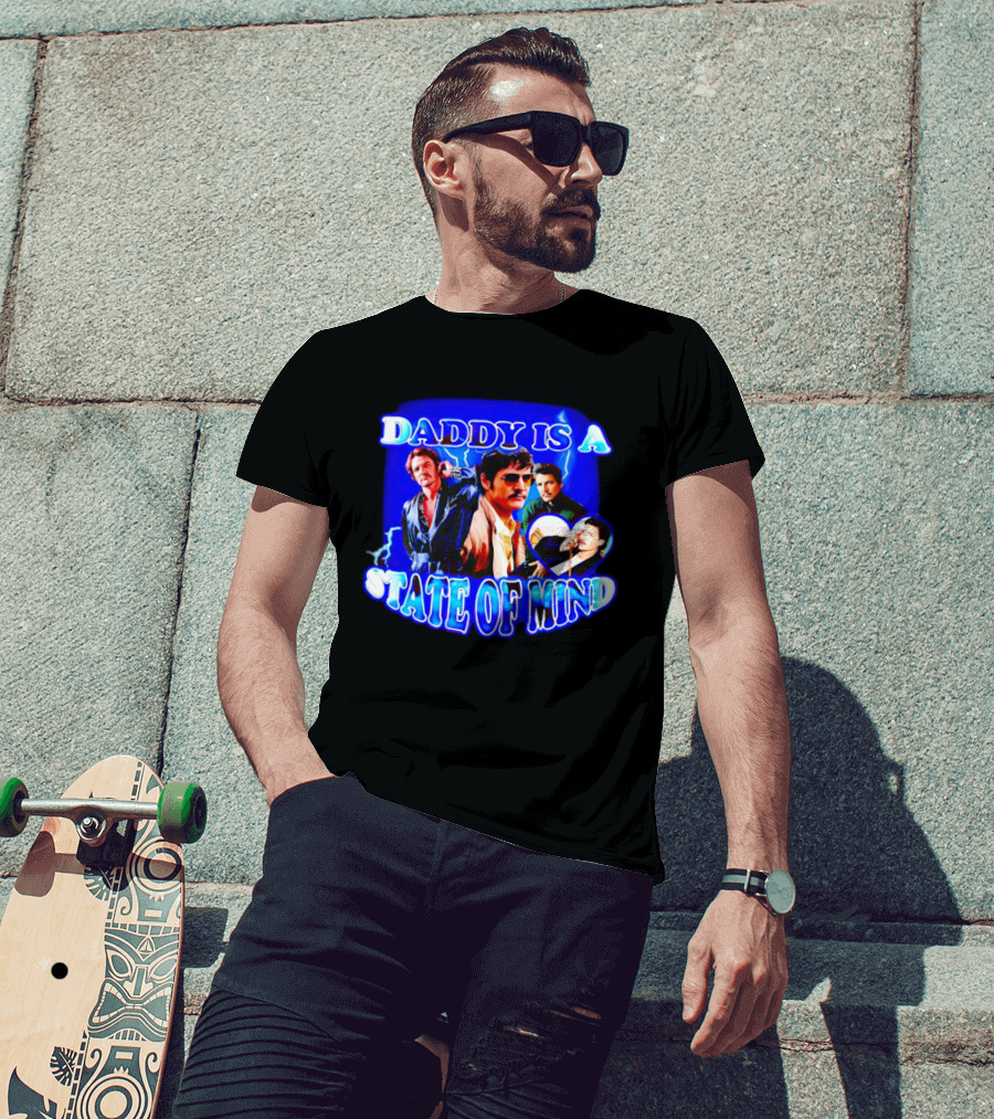 Pedro Pascal Daddy Is A State Of Mind Electric Blue Collection T-Shirt