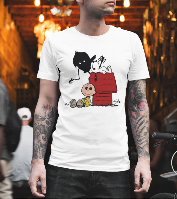 Charlie Brown Snoopy Woodstock Shadow Doghouse T-Shirt Charlie Brown Snoopy Woodstock Shadow Doghouse T-Shirt