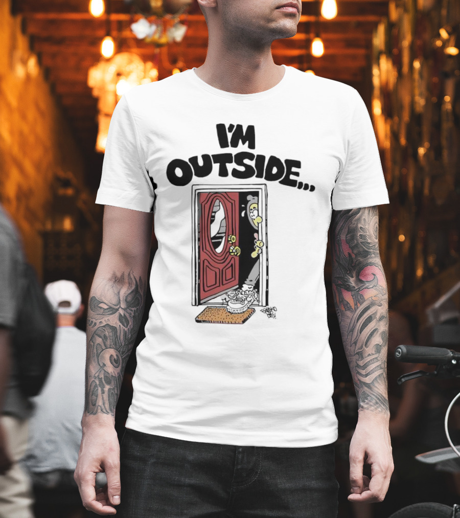 Frko I'm Outside Grim Reaper Door Comic T-Shirt